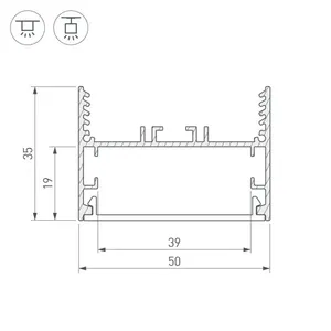 Профиль SL-LINE-5035-2000 ANOD (Arlight, Алюминий)