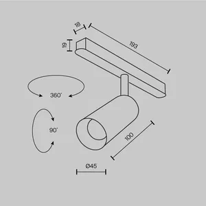 Трековый светильник Technical TR032-2-5W4K-M-BW