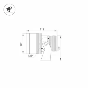 Светильник KT-RAY-COLOR-R61-12W RGB-Warm3000 (DG, 36 deg, 12V) (Arlight, IP67 Металл, 3 года)