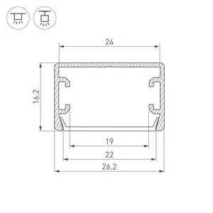 Профиль PLS-LOCK-H16-SMT-3000 ANOD (Arlight, Алюминий)