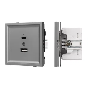 Механизм USB розетки SCT-TENDO-MUAC-PL-GR (5V, 3A, QC3) (Arlight, Графитовый)