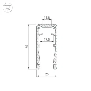 Профиль ALU-HANDRAIL-2000 FOR GLASS 17.5 (Arlight, Алюминий)