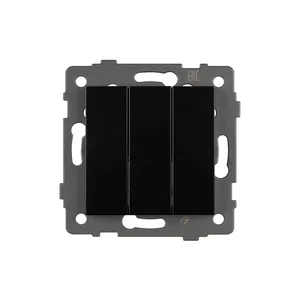 Механизм выключателя трехклавишный непроходной SWT-MK03-PL-BK-V (250V, 10A) (Arlight, -)