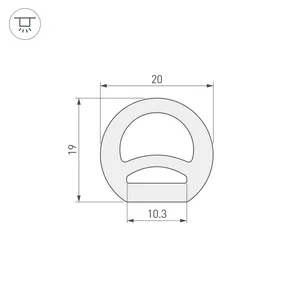 Силиконовый профиль WPH-FLEX-D20-TOP-S10-50m WHITE (Arlight, Силикон)