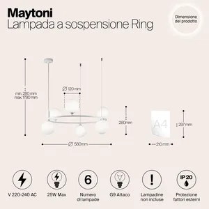 Подвесной светильник Maytoni MOD013PL-06W