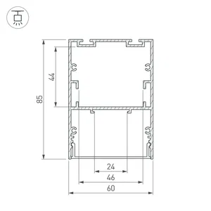 Профиль ARH-LINE-6085-2000 ANOD (Arlight, Алюминий)
