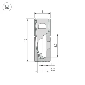 Силиконовый профиль WPH-FLEX-0616-SIDE-S9-5m BLACK (Arlight, Силикон)