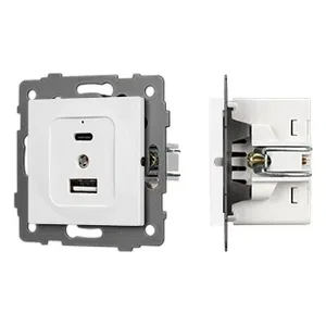 Механизм USB розетки SCT-MUAC-PL-WH-V (5V, 3A, QC4) (Arlight, -)