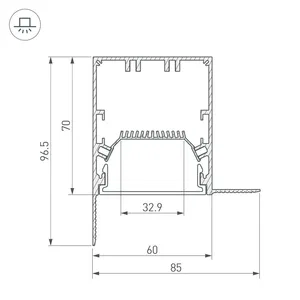 Профиль SL-LINIA55-FANTOM-EDGE-2000 ANOD (Arlight, Алюминий)