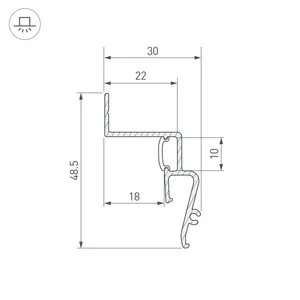 Профиль STRETCH-SHADOW-2000 WHITE (A2-CONTOUR-PRO) (Arlight, Алюминий)