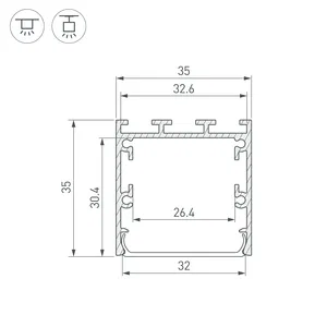 Профиль LINE-M-3535-3000 BLACK (Arlight, Алюминий)