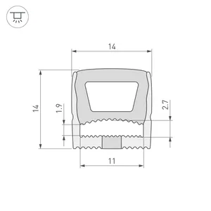 Силиконовый профиль WPH-FLEX-1414-TOP-S11-50m WHITE (Arlight, Силикон)