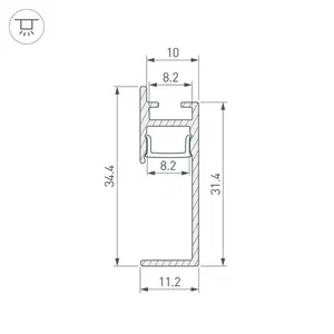 Профиль PLINTUS-H35-F-2000 WHITE (Arlight, Алюминий)