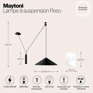 Подвесной светильник Maytoni P080PL-01B