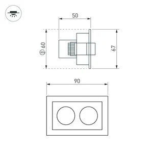 Светильник MS-ORIENT-BUILT-TURN-TC-S67x90-5W Warm3000 (WH-BK, 30 deg, 230V) (Arlight, IP20 Металл, 5 лет)
