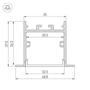 Профиль SL-LINIA49S-F-2000 ANOD BLACK (Arlight, Алюминий)