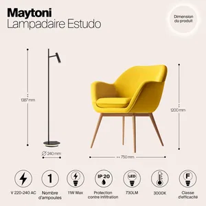 Напольный светильник (торшер) Maytoni Z010FL-L8B3K