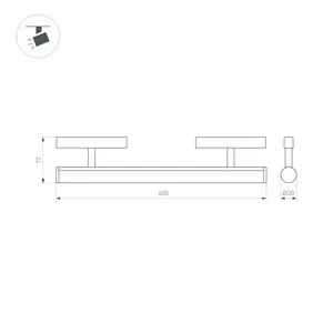 Светильник MAG-ORIENT-TUBE-CORNER-L600-20W Day4000 (BK, 180 deg, 48V) (Arlight, IP20 Металл, 5 лет)