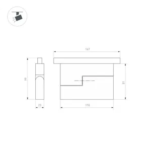 Светильник MAG-ORIENT-FLAT-FOLD-S195-6W Warm3000 (BK, 80 deg, 48V, DALI) (Arlight, IP20 Металл, 5 лет)