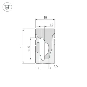 Силиконовый профиль WPH-FLEX-1018-SIDE-S10-20m WHITE (Arlight, Силикон)