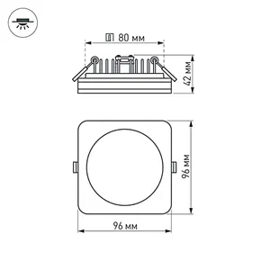 Светодиодная панель LTD-96x96SOL-10W Day White 4000K (Arlight, IP44 Пластик, 3 года)