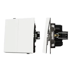 Механизм выключателя двухклавишный непроходной SWT-TENDO-MK02-SFPL-WH (230V, 10A) (Arlight, Матовый белый)