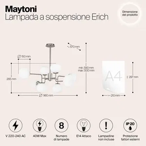 Подвесной светильник Maytoni MOD221-PL-08-N