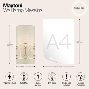 Настенный светильник (бра) Maytoni H223-WL-01-G
