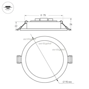 Светильник DL-BL90-5W Warm White (Arlight, IP40 Металл, 3 года)
