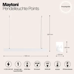 Подвесной светильник Maytoni P050PL-L40W4K