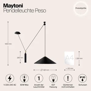 Подвесной светильник Maytoni P080PL-01B