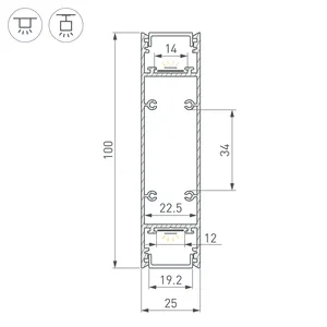 Профиль SL-LINE-25100-DUAL-2500 SILVER (Arlight, Алюминий)