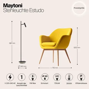 Напольный светильник (торшер) Maytoni Z010FL-L8B3K