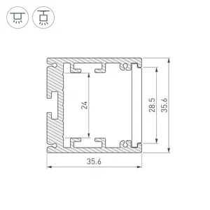Профиль SL-ARC-3535-D1500-N90 WHITE (1180мм, дуга 1 из 4) (Arlight, Алюминий)
