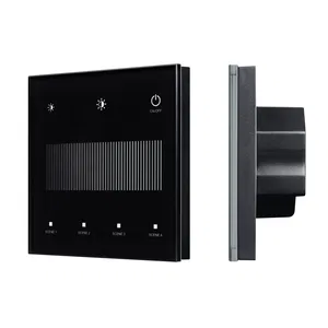 INTELLIGENT ARLIGHT Сенсорная панель SMART-DALI-301-11-1G-4SC-DIM-IN Black (BUS/24V, Touch, 2.4G) (IARL, IP20 Пластик, 5 лет)