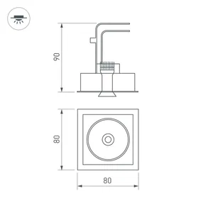 Светильник CL-SNODO-LUM-S80x80-9W Warm3000 (BK, 45 deg) (Arlight, IP20 Металл, 3 года)