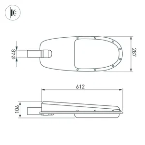 Светильник OXOR-ELFA 611х288-108W Day5000 (GR, 144x61 deg, 230V) IP65 (Arlight, -)