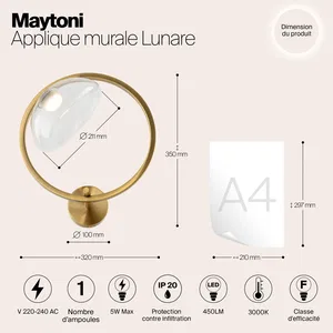 Настенный светильник (бра) Maytoni MOD327WL-L5BS3K