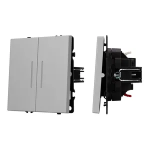 ARL NOBE Выключатель 2 кл подсветка софт-тач никель SWT-MK02-SFPL-L-IS (250V, 10A) (Arlight, -)