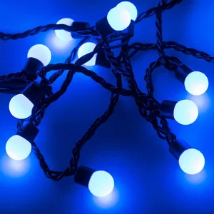 Светодиодная гирлянда ARD-BALL-CLASSIC-D17.5-20000-BLACK-200LED BLUE (230V, 14W) (Ardecoled, IP65)