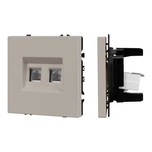 Механизм сдвоенной компьютерной розетки SCT-NOBE-MPC2-SFPL-CA (RJ-45, CAT6) (Arlight, Кашемир)