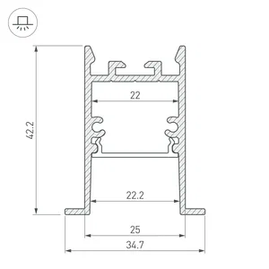 Профиль SL-COMFORT-3542-F-2000 ANOD BLACK (Arlight, Алюминий)