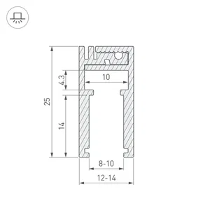 Профиль KLUS-GLASS-810-2000 ANOD (Arlight, Алюминий)