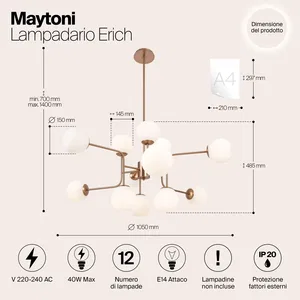 Подвесной светильник Maytoni MOD221-PL-12-G