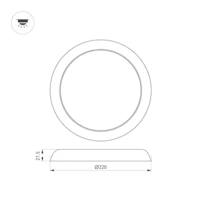 Светильник CL-FIOKK-R220-18W Day4000-MIX (WH, 120 deg, 230V) (Arlight, IP44 Пластик, 3 года)