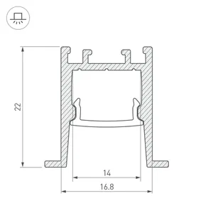 Профиль SL-COMFORT-2322-F-2000 ANOD BLACK (Arlight, Алюминий)
