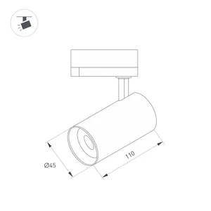 Светильник LGD-SPOT-2TR-R45-7W Day4000 (BR, 24 deg, 230V) (Arlight, IP20 Металл, 3 года)