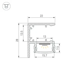 Профиль WALL-2228-2000 ANOD BLACK (Arlight, Алюминий)
