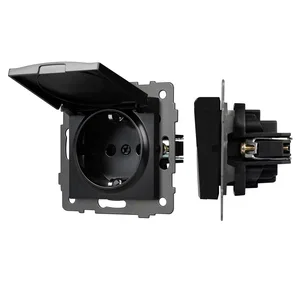 Механизм розетки влагозащищённый SCT-MCP-PL-BK-V (250V, 16A) (Arlight, -)