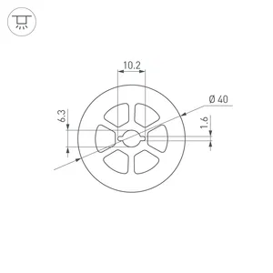 Силиконовый профиль WPH-FLEX-D40-360deg-S10-5m WHITE (Arlight, Силикон)